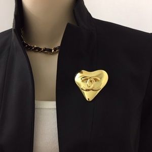 Authentic Chanel heart pin
